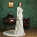 Square Neckline simple wedding dress satin